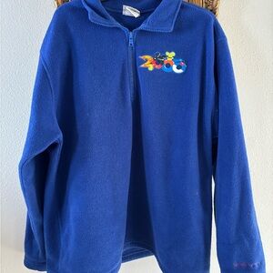 Disney Vintage 2000 Blue Fleece Pullover
